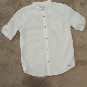 Zara Boys Button Down Shirt Size 9/10 White Color